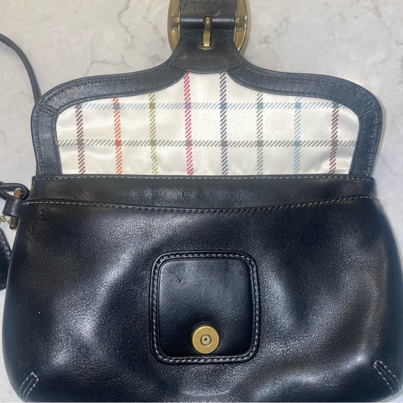 Coach Bleecker Black Leather Flap Wristlet Vintage - Picture 4 of 11